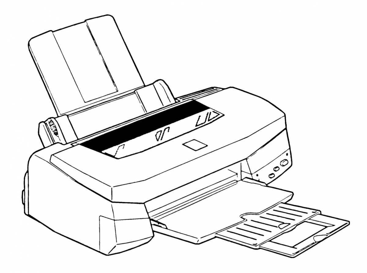 Coloring page hypnotic printer