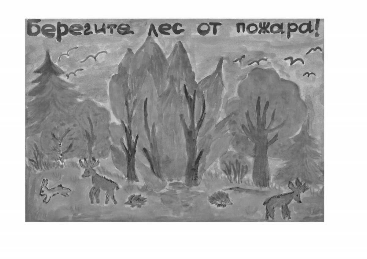 Brilliant coloring page save the forest from the fire