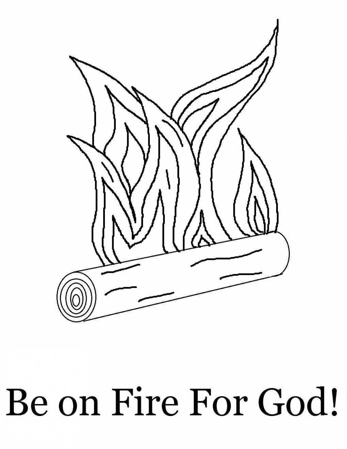 Красочная страница спасите лес от пожара