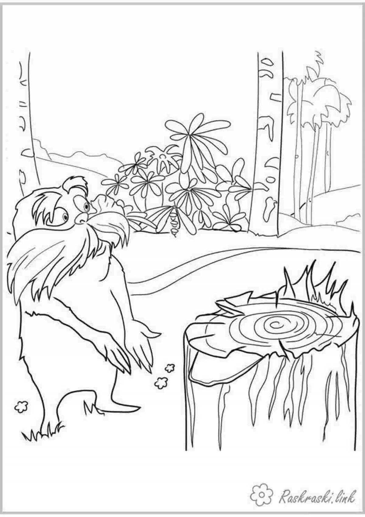 Colorful gorgeous coloring book save the forest from the fire