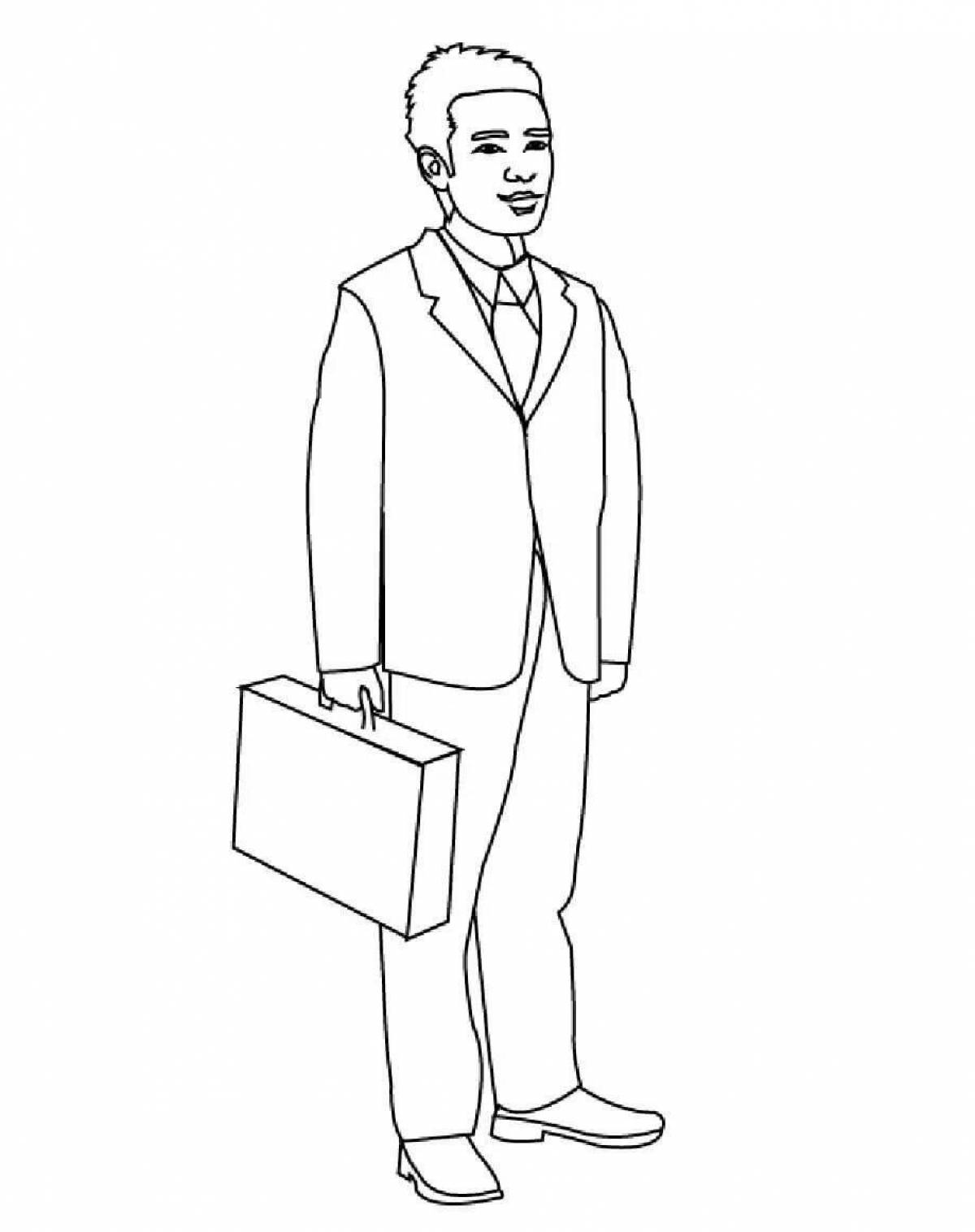 Vivacious coloring page full body man