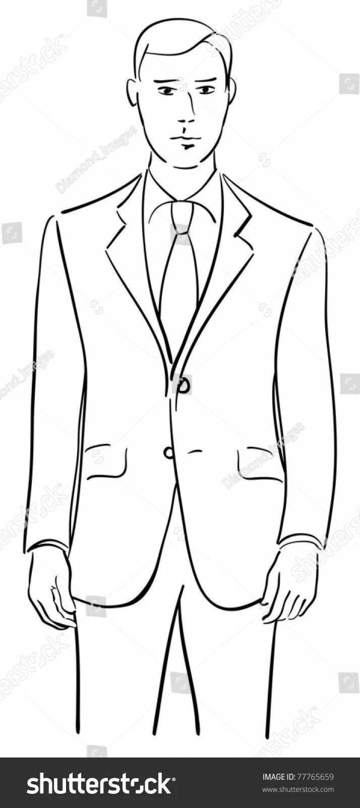 Grand coloring page full body man