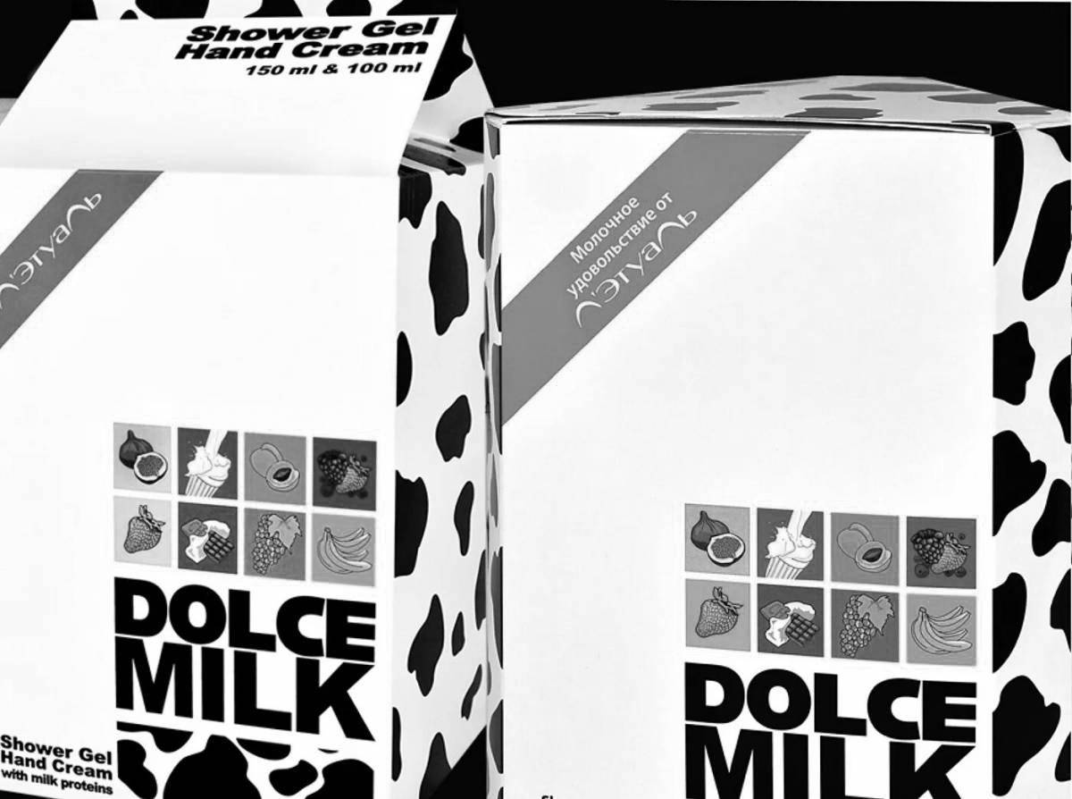 Изящная раскраска dolce milk black and white