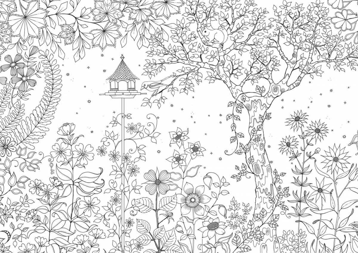 Фото Прекрасная раскраска джоанна басфорд тайный сад