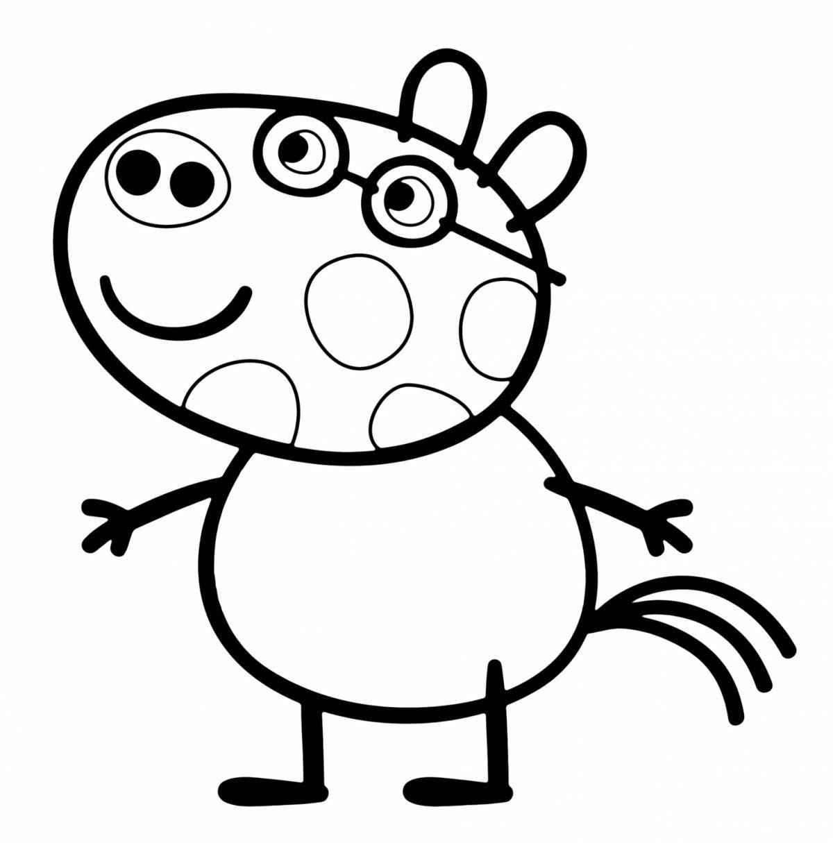 Coloring page funny peppa pig frog