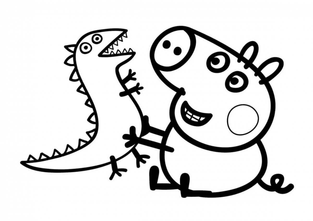 Fun coloring page peppa pig frog