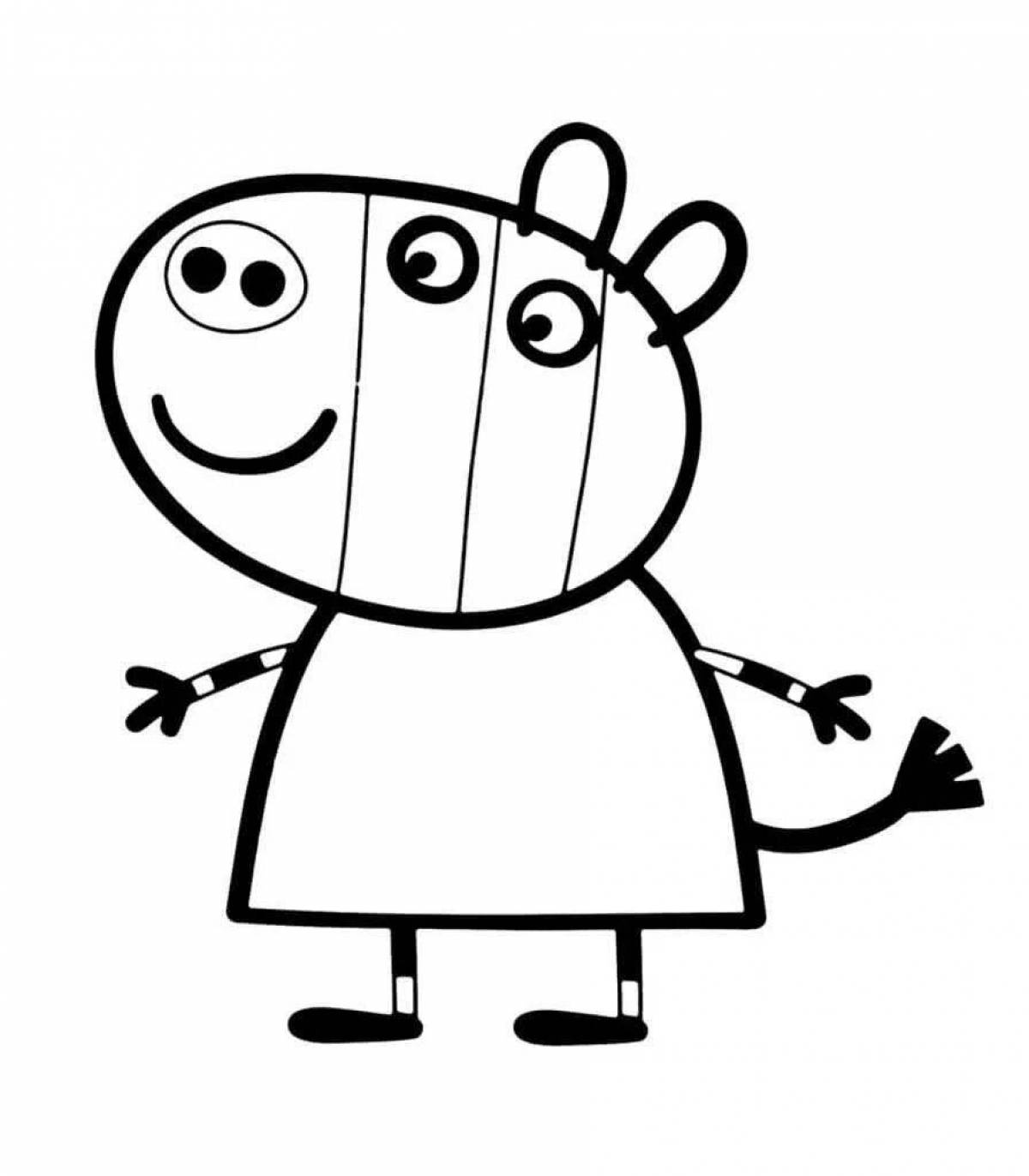 Charming coloring page peppa pig frog