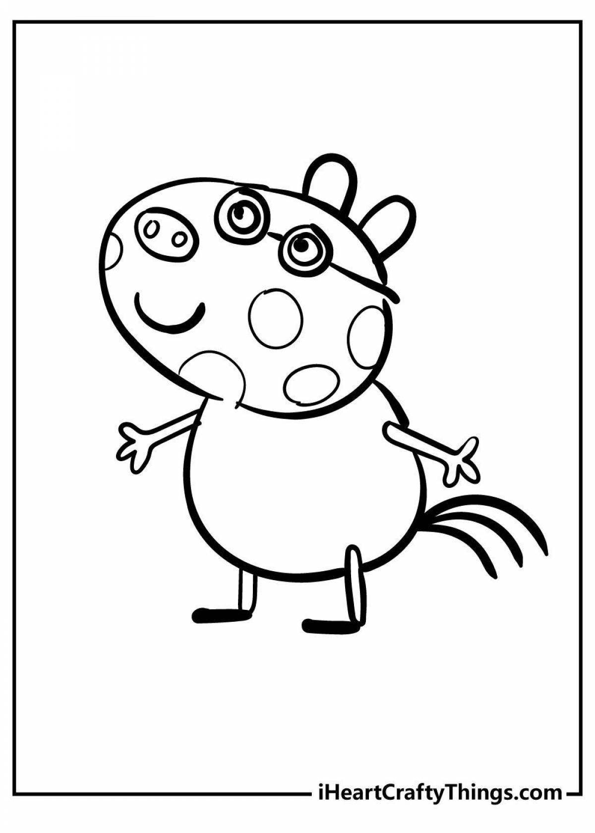 Coloring page sweet pig peppa frog