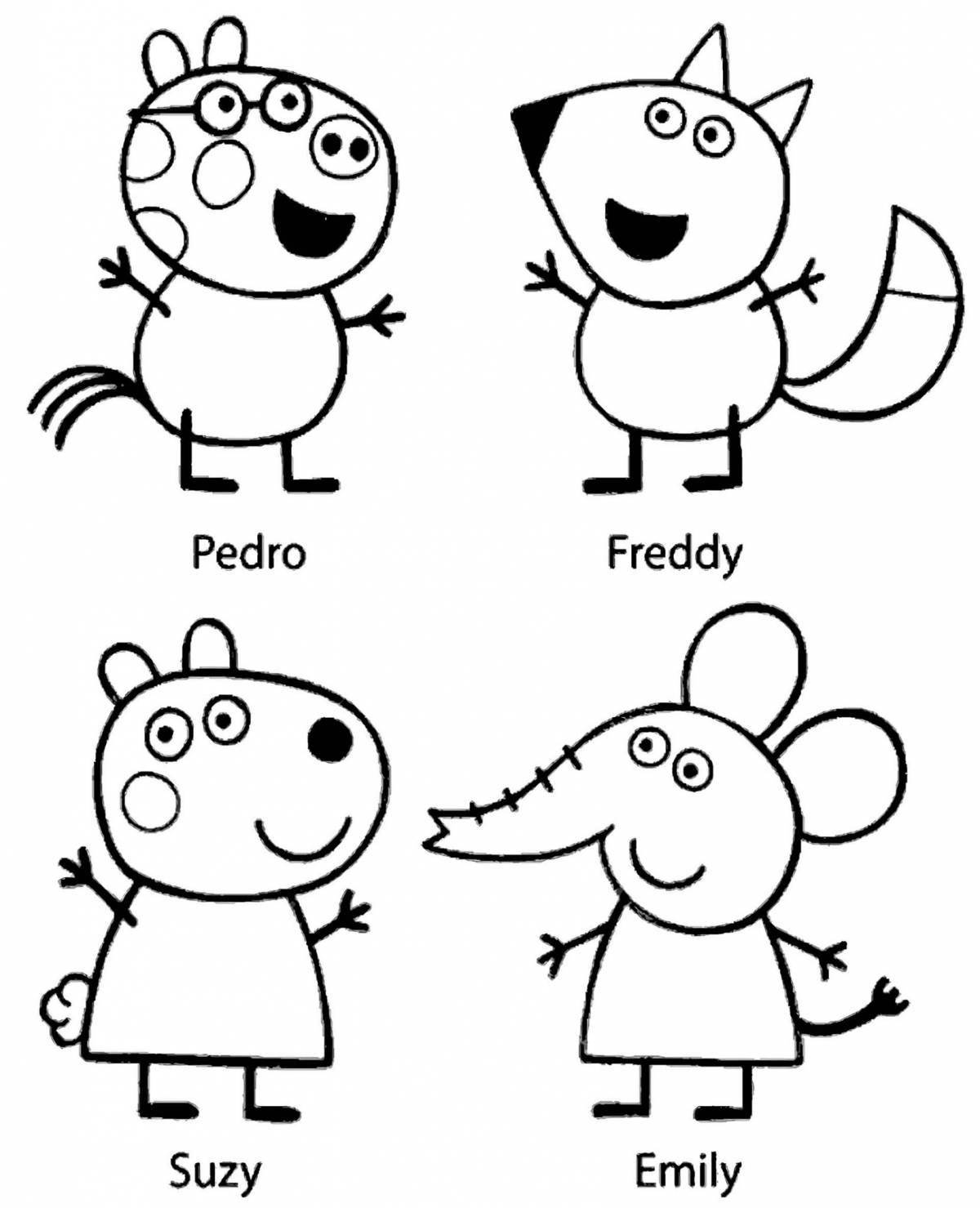 Coloring page magic pig peppa the frog