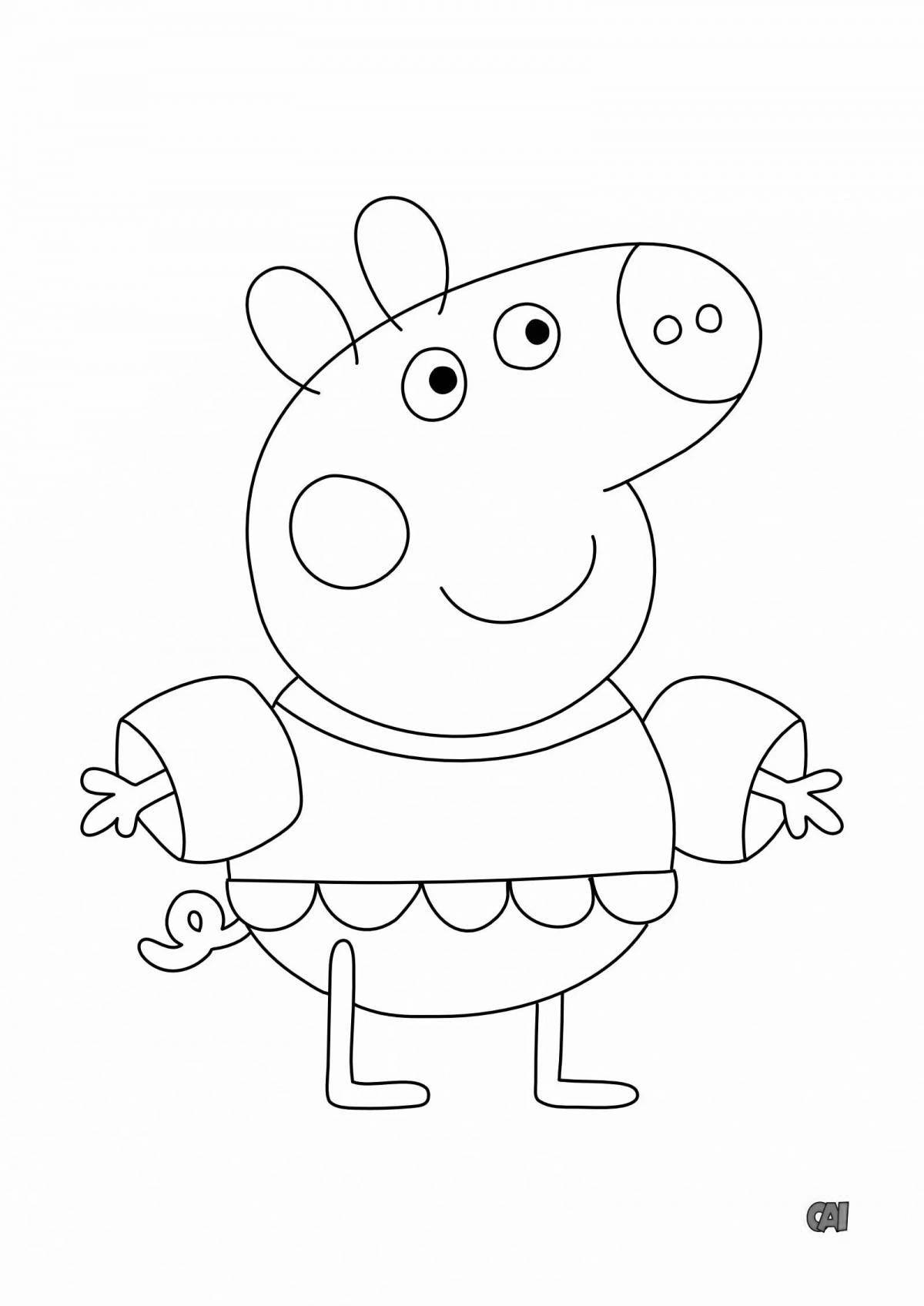 Amazing peppa pig frog coloring page