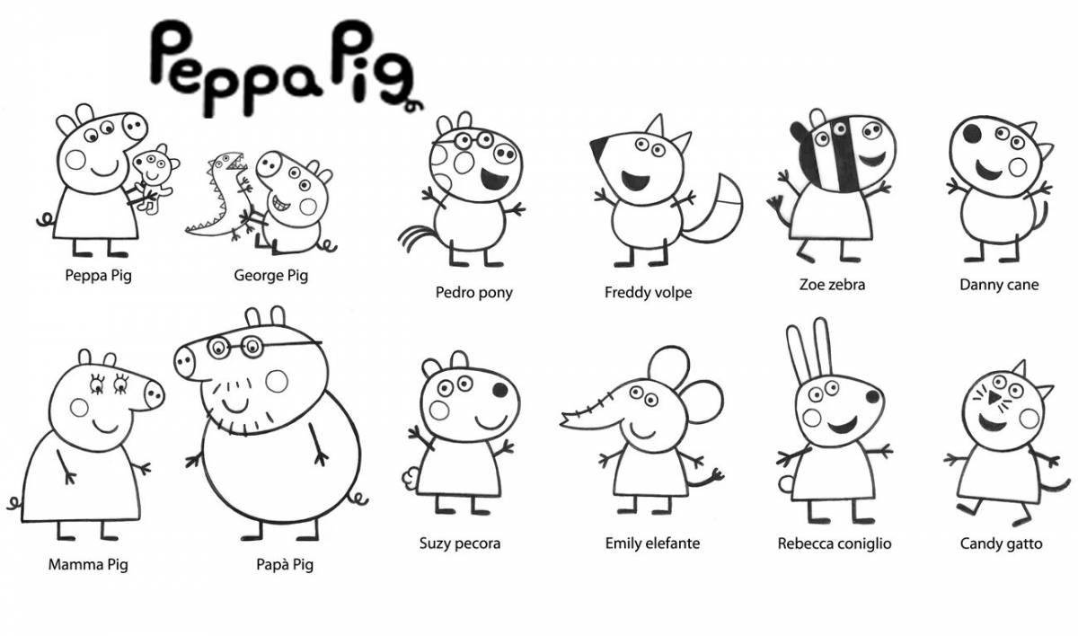 Funny peppa pig coloring book