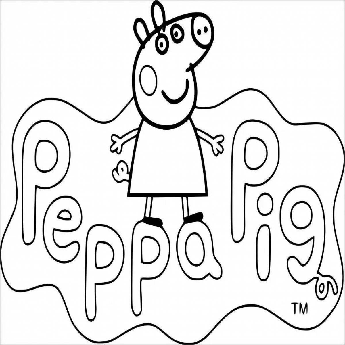 Coloring page luminous peppa pig the frog