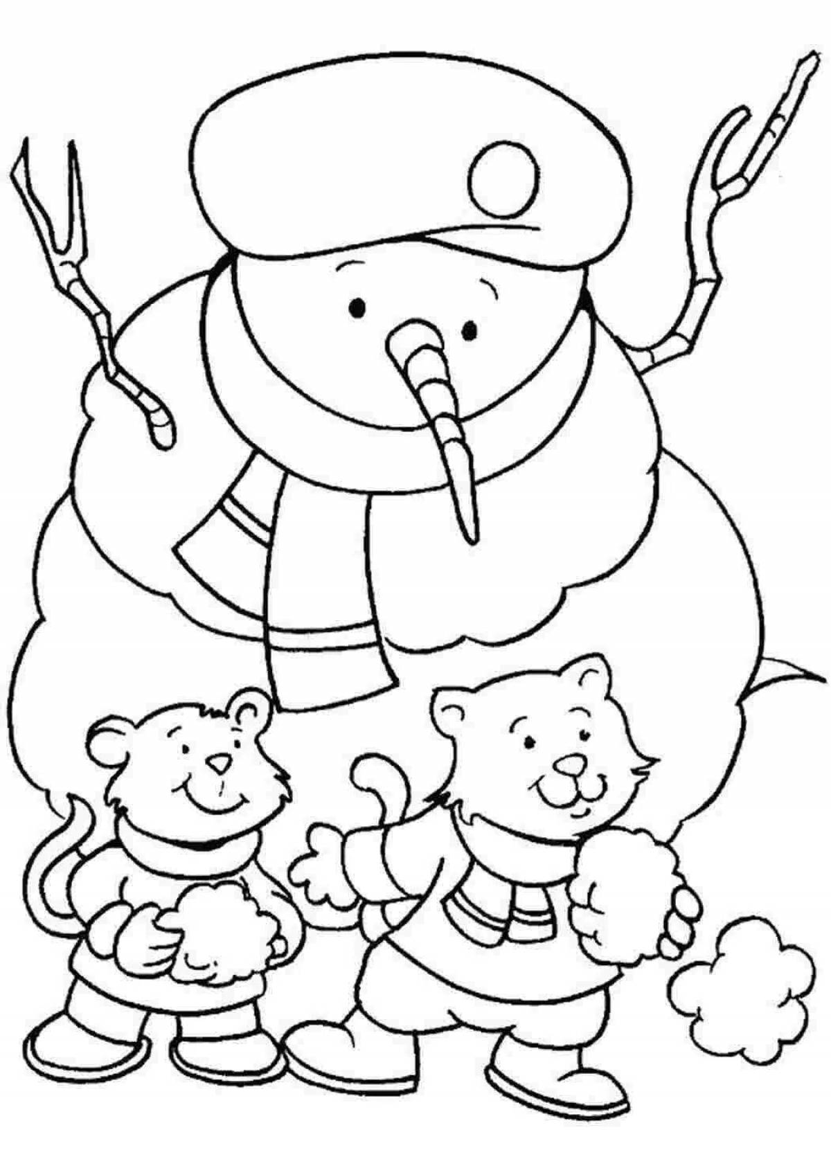 Charming coloring page 4 5 years winter