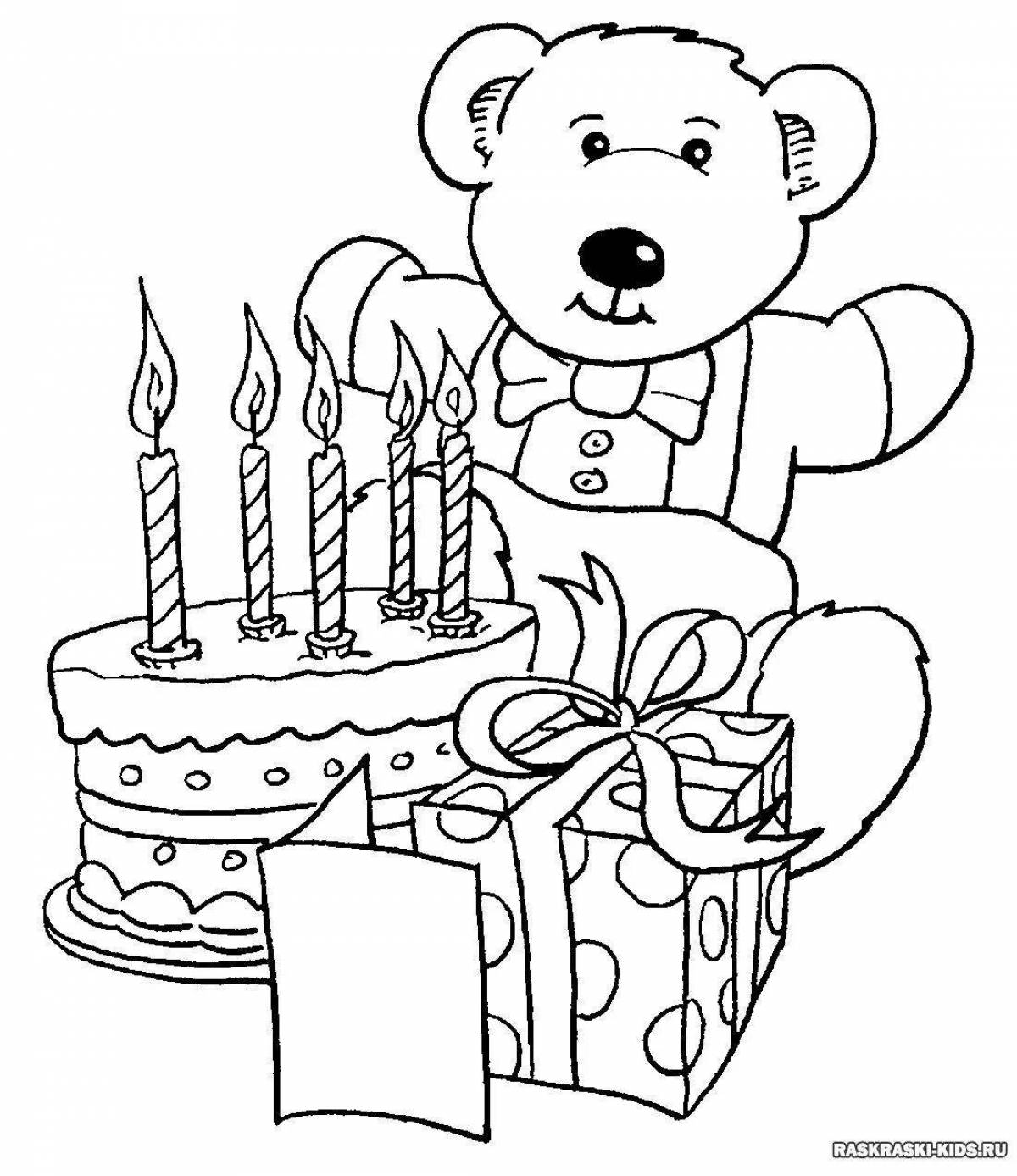 Coloring happy little sister happy birthday