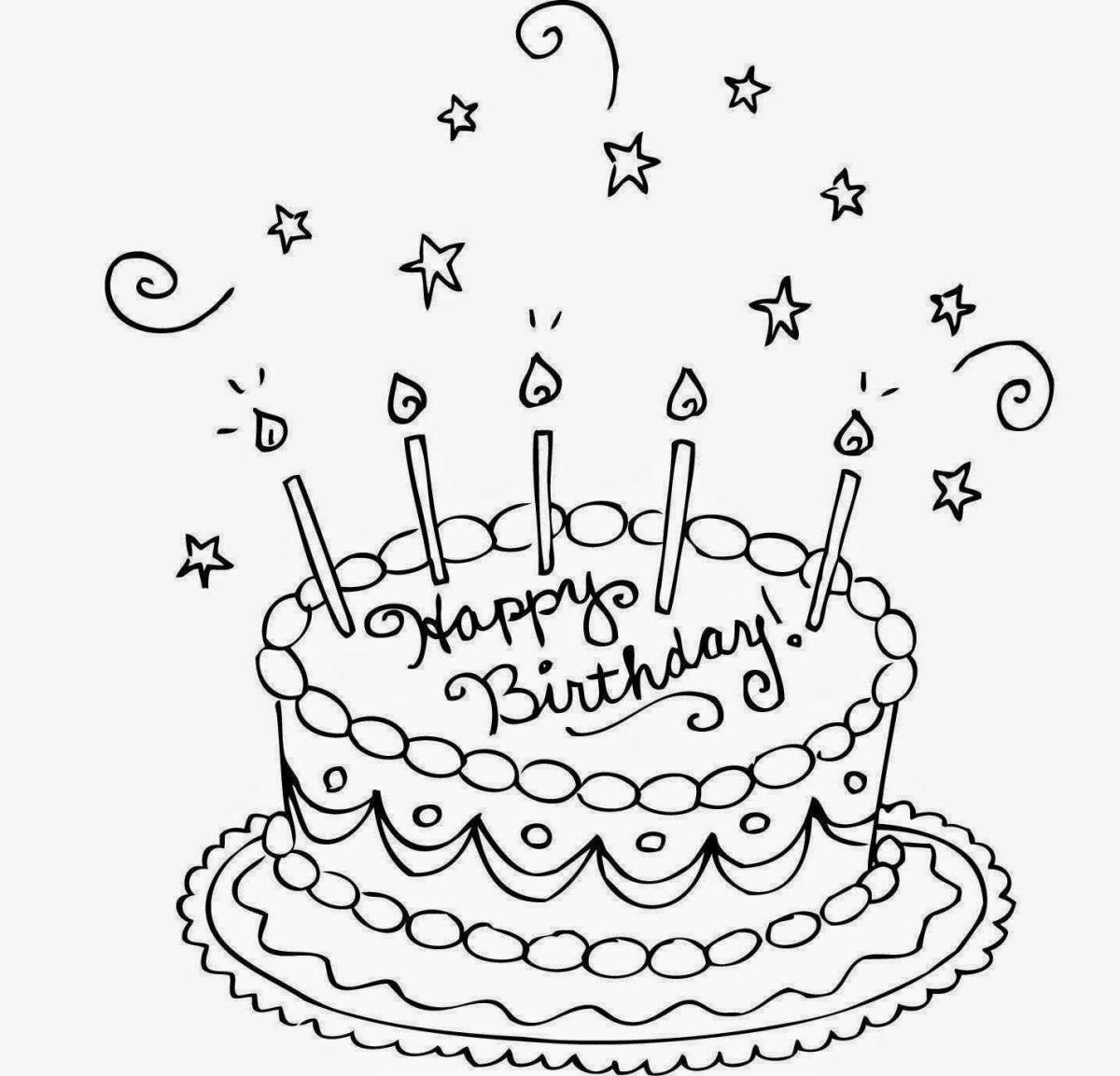 Colorful bright happy birthday sister coloring page