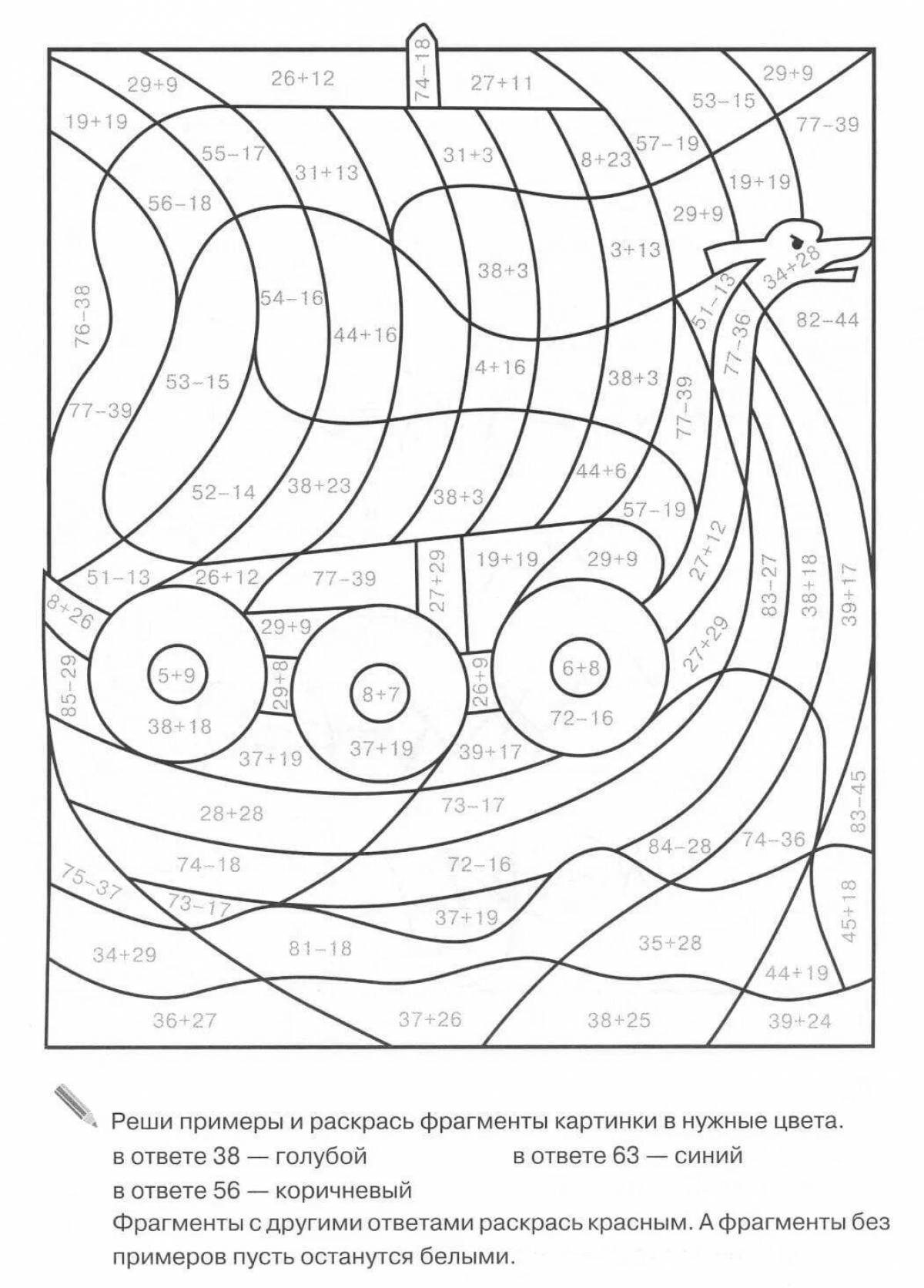 Color-frenzy counting within 100 coloring page