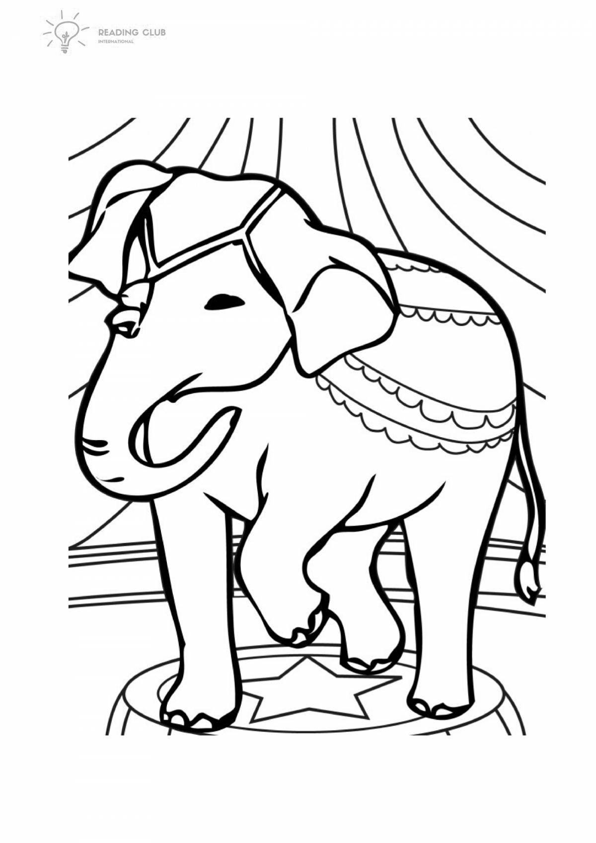 Coloring book gorgeous Kuprin elephant