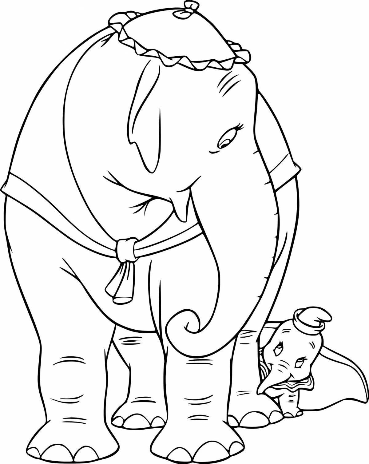 Креативный слон куприн раскраска