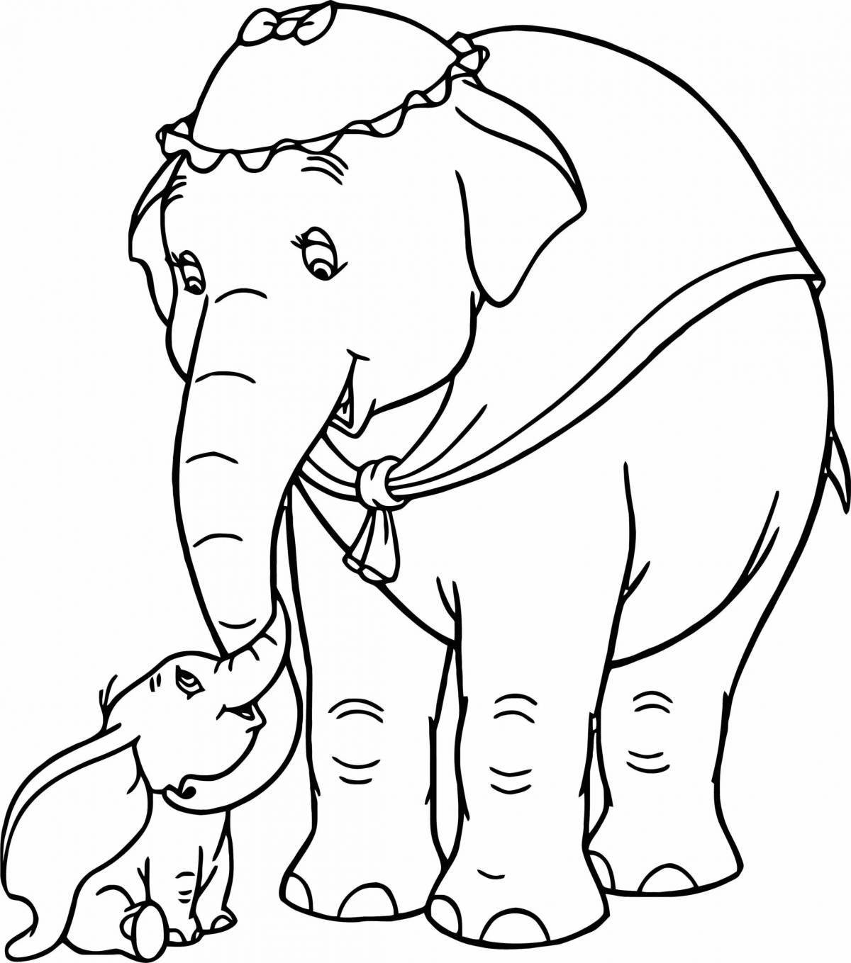 Courageous elephant Kuprin coloring book