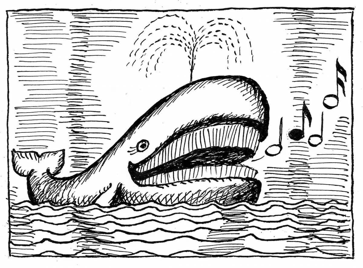 Милая раскраска «три кита в музыке»