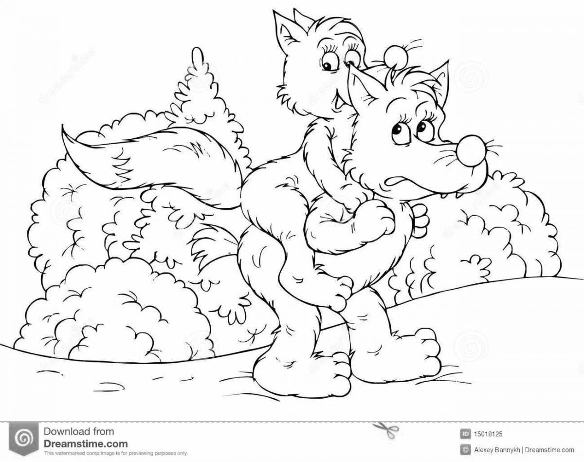 Coloring splendid fox and bianca mouse