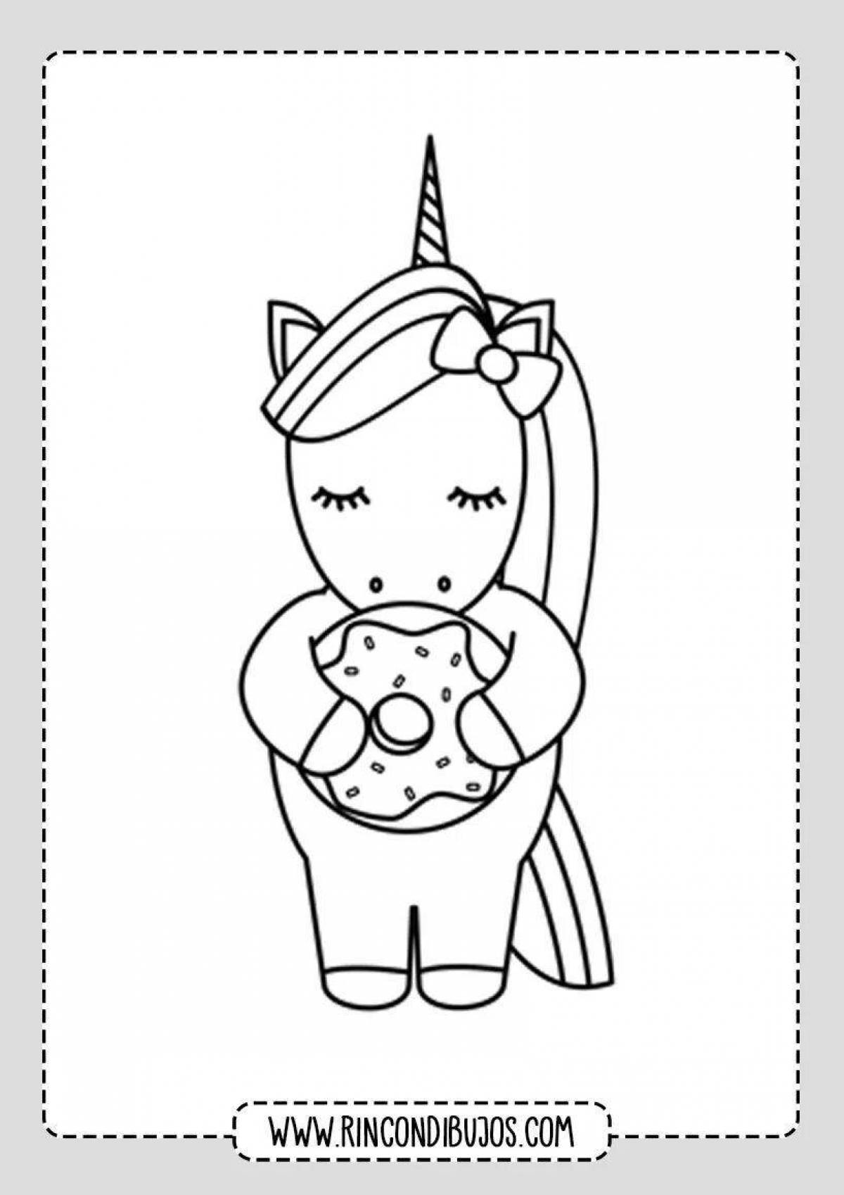 Delightful coloring book of a girl dressed as a unicorn