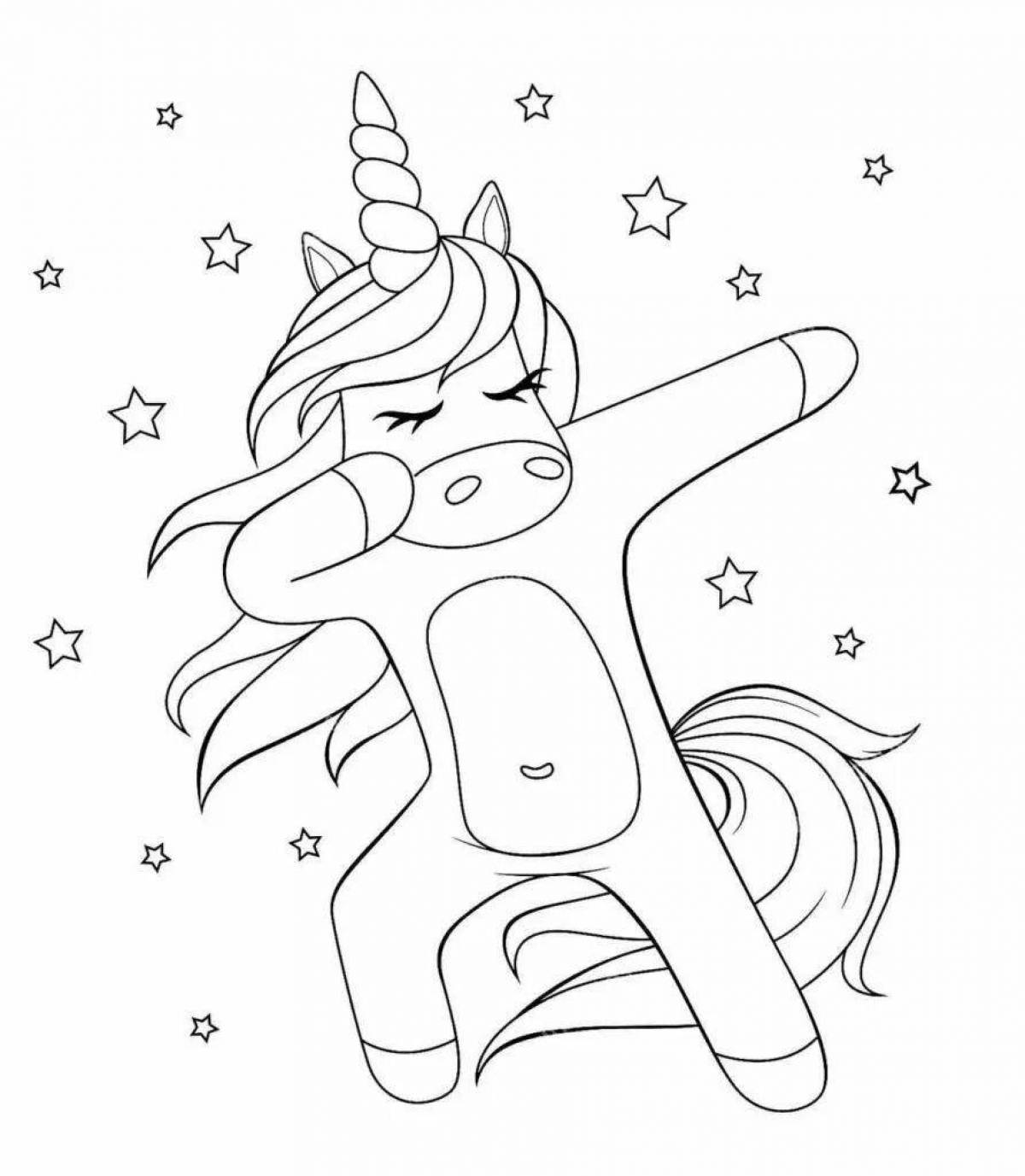 Amazing coloring book of a girl dressed as a unicorn