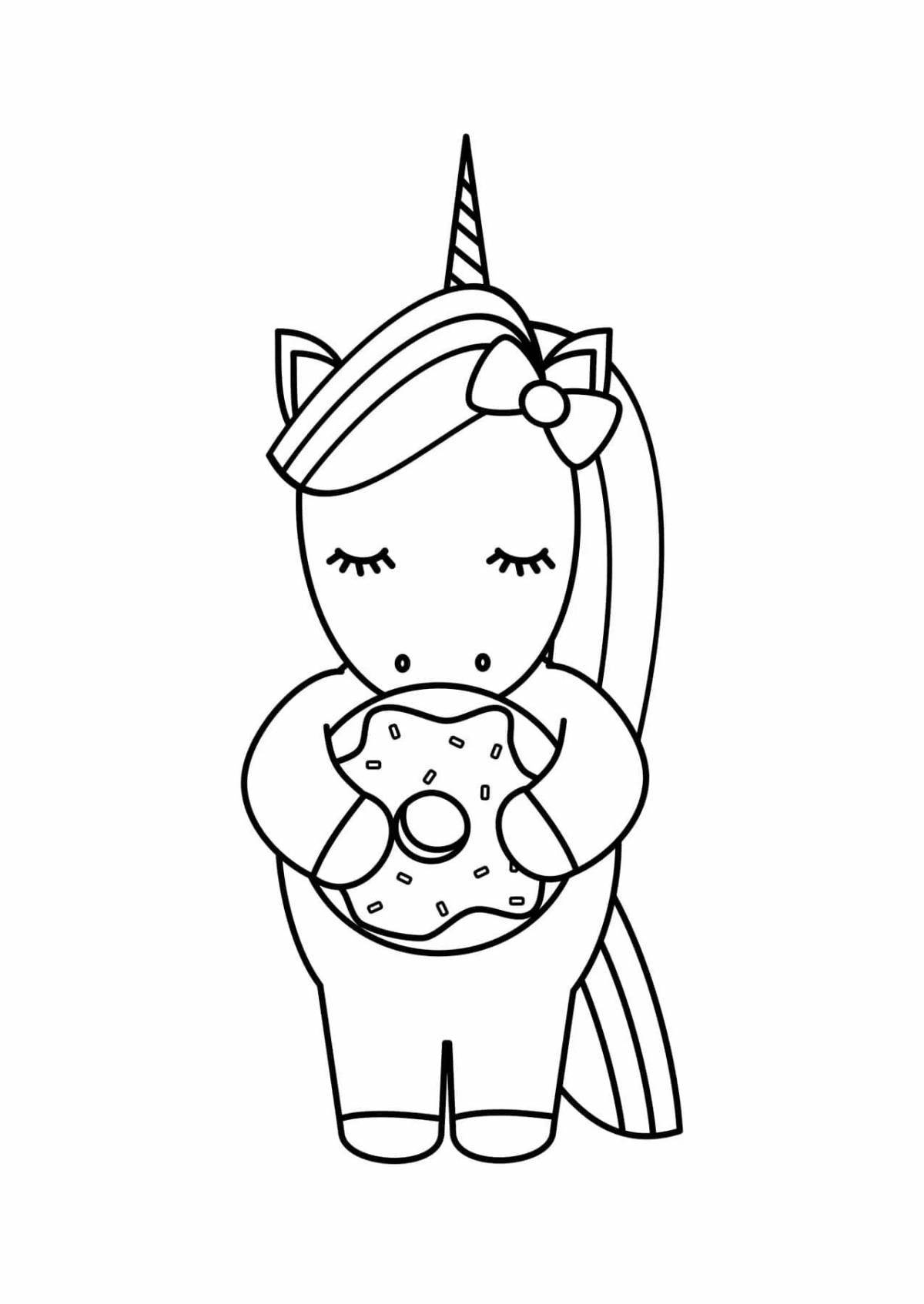 Dazzling coloring book of a girl dressed as a unicorn