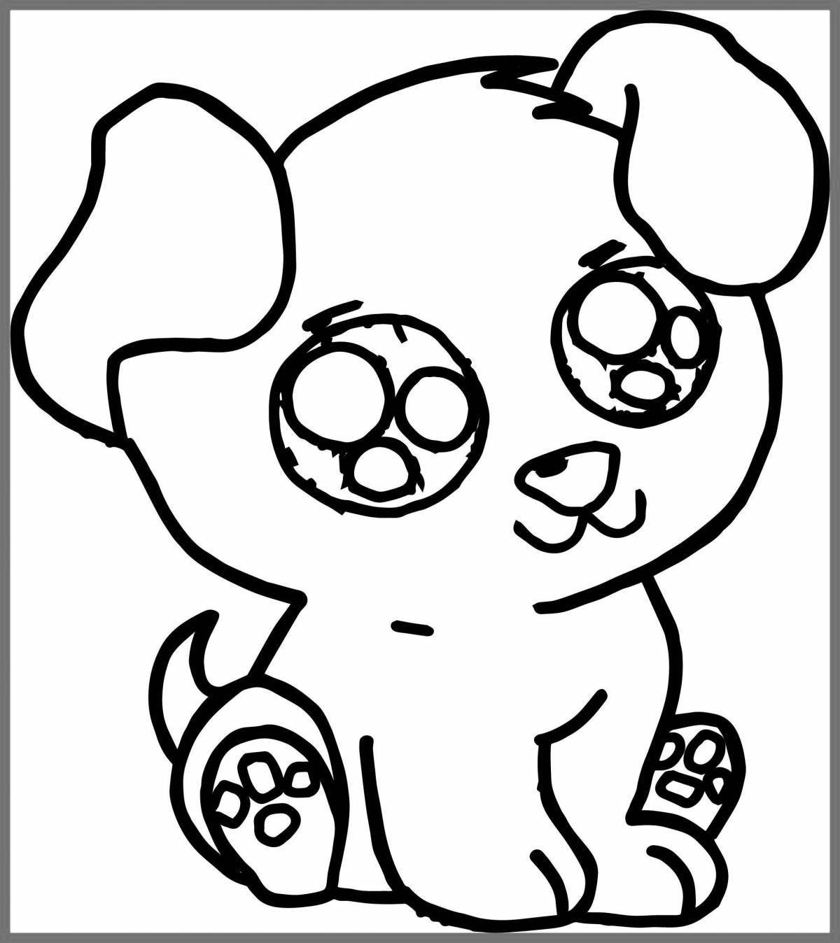 Coloring book fluffy cute cats and dogs