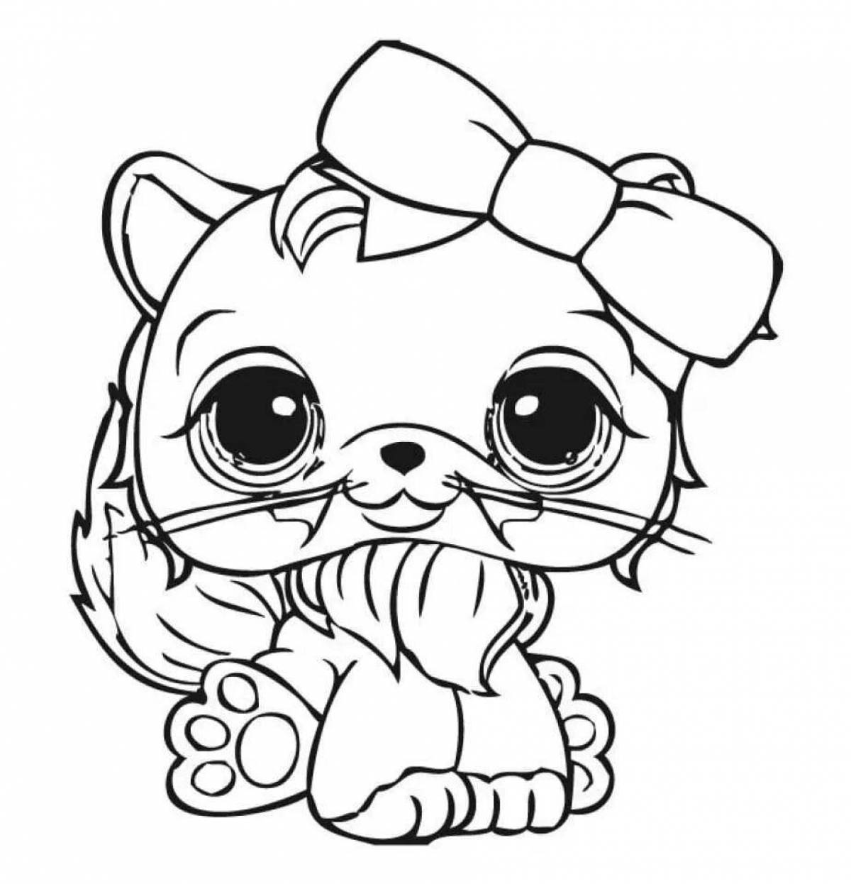 Funny cute cats and dogs coloring pages