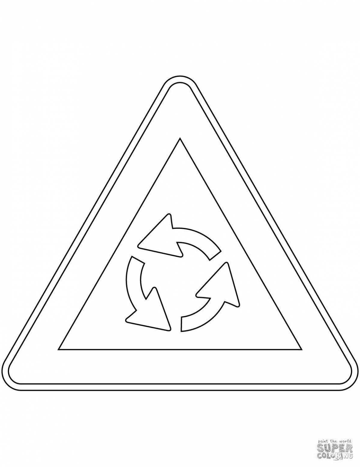 Funny traffic signs coloring page
