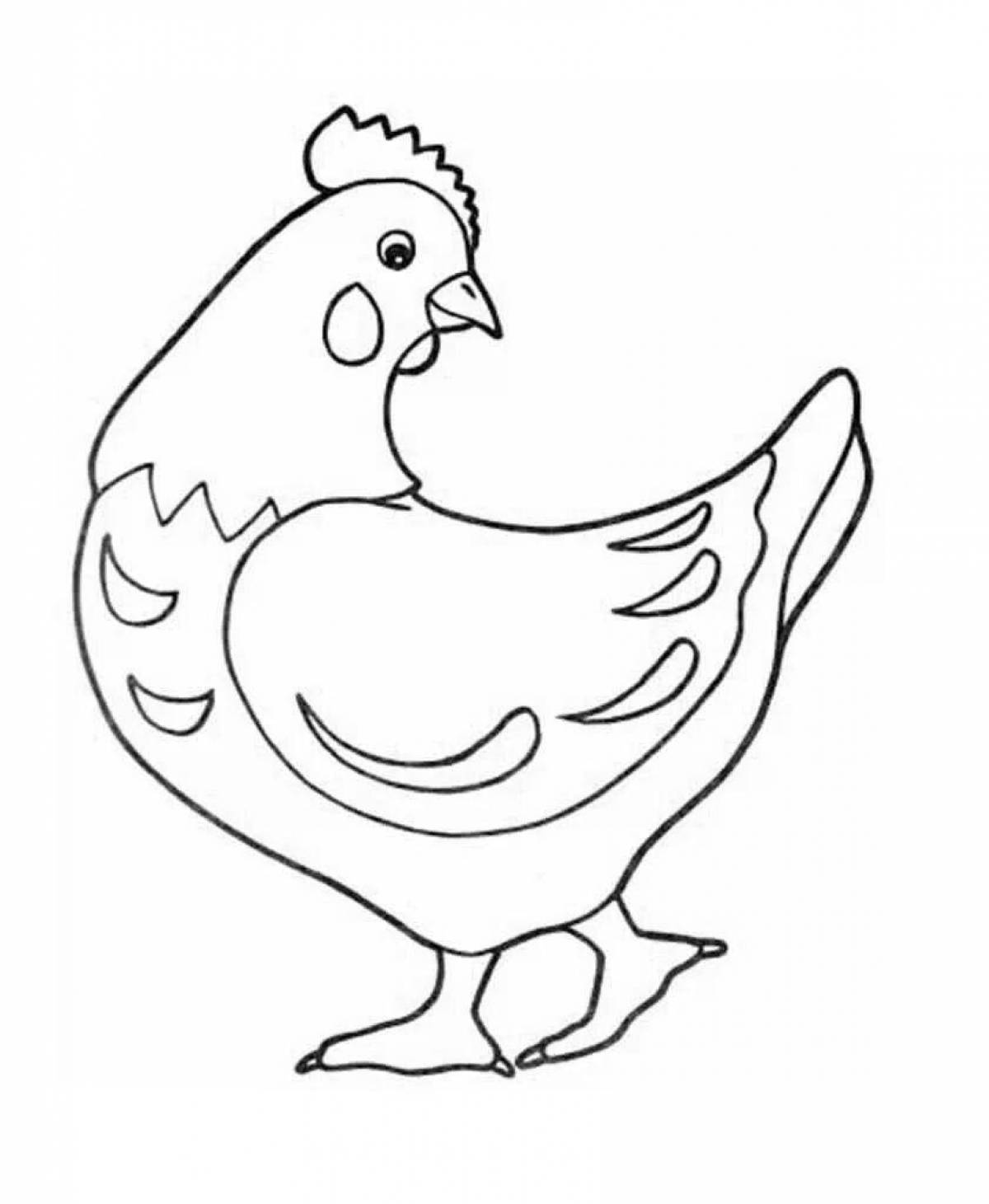 Vibrant poultry coloring page