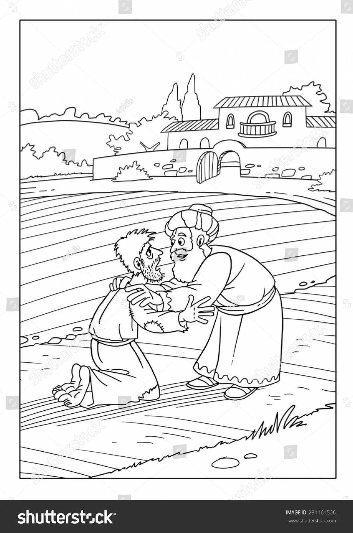 Whimsical week of the prodigal son coloring book