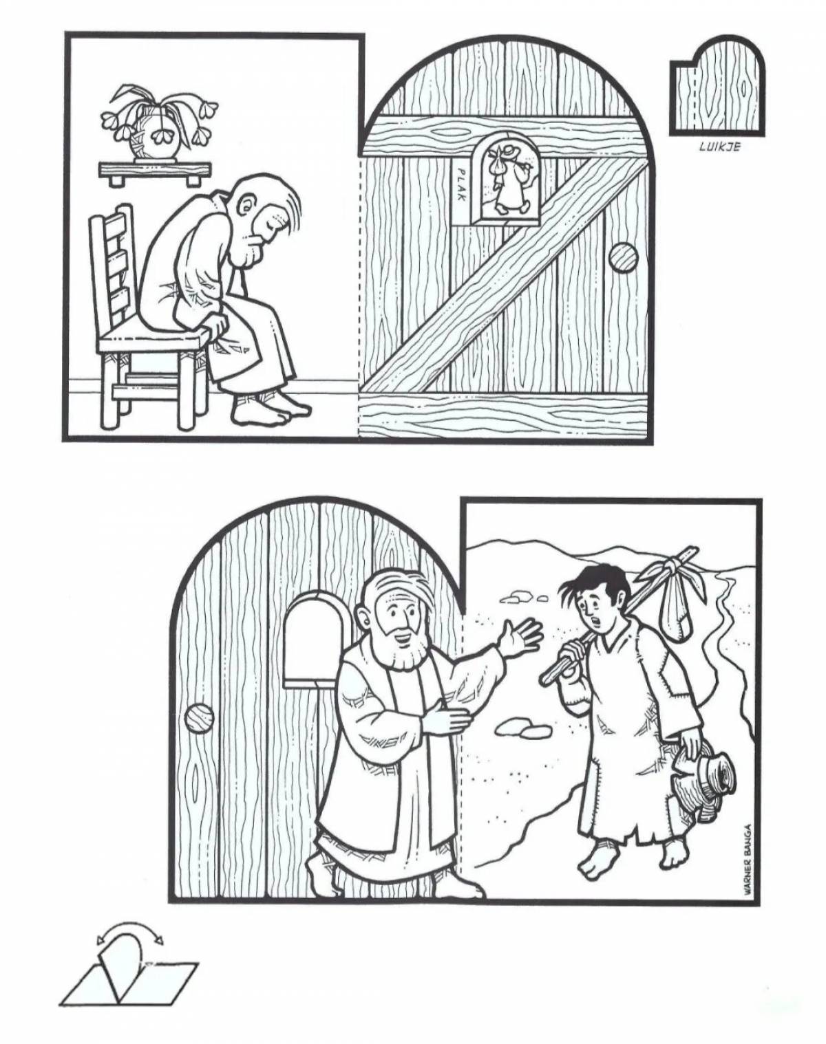 Coloring page prosperous prodigal son week