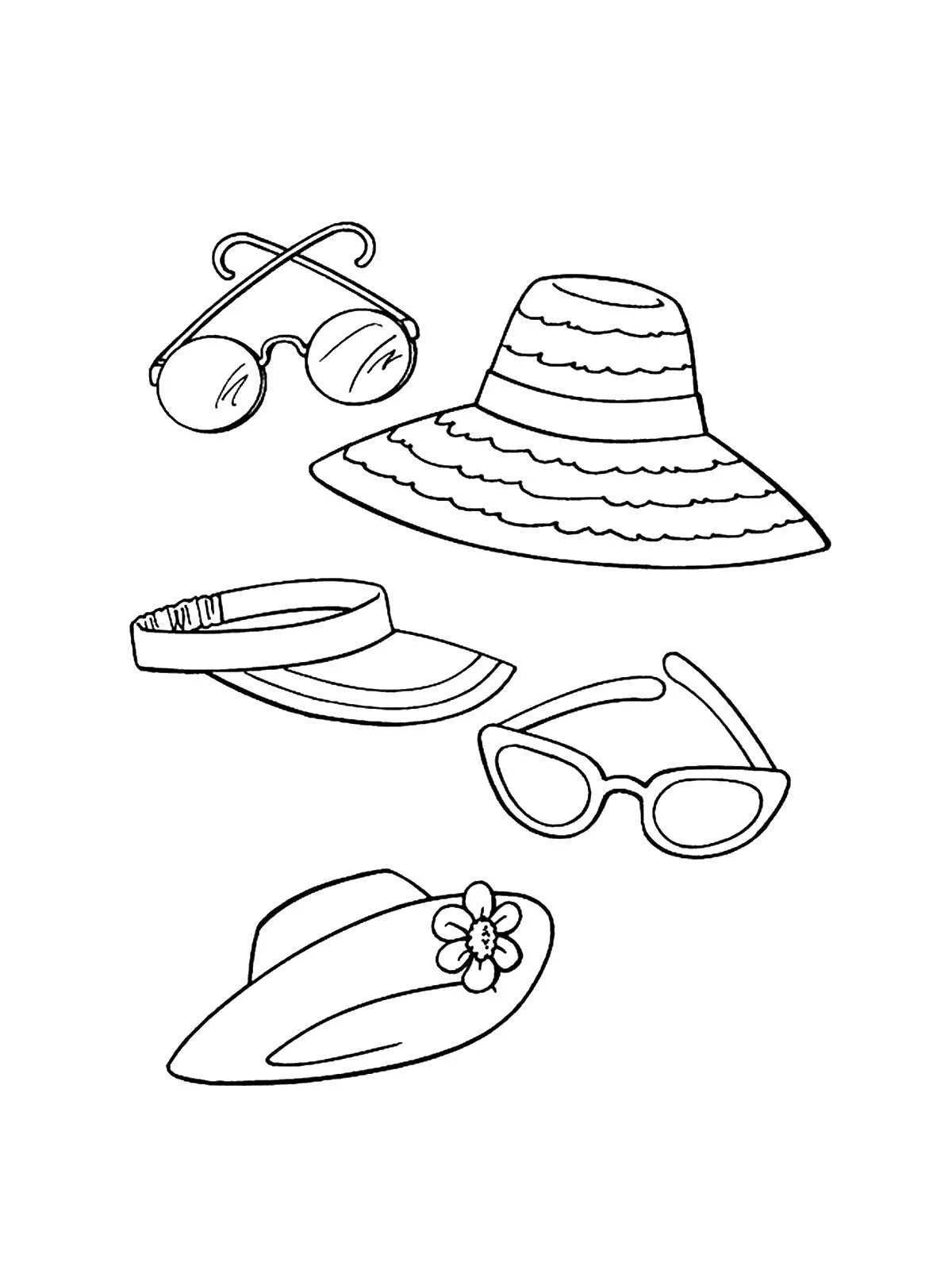 Coloring book funny baby hats