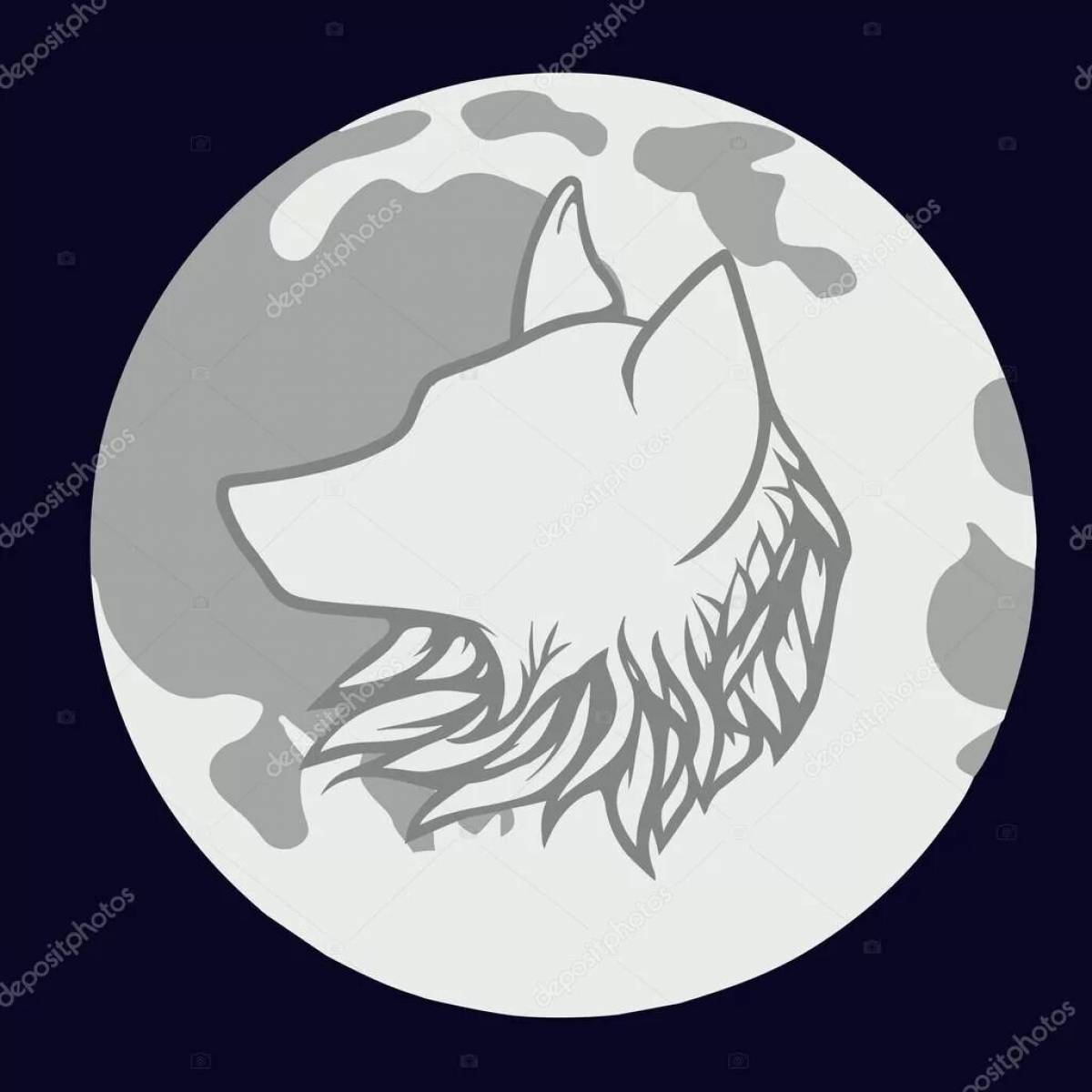 Wolf howling at the moon #6