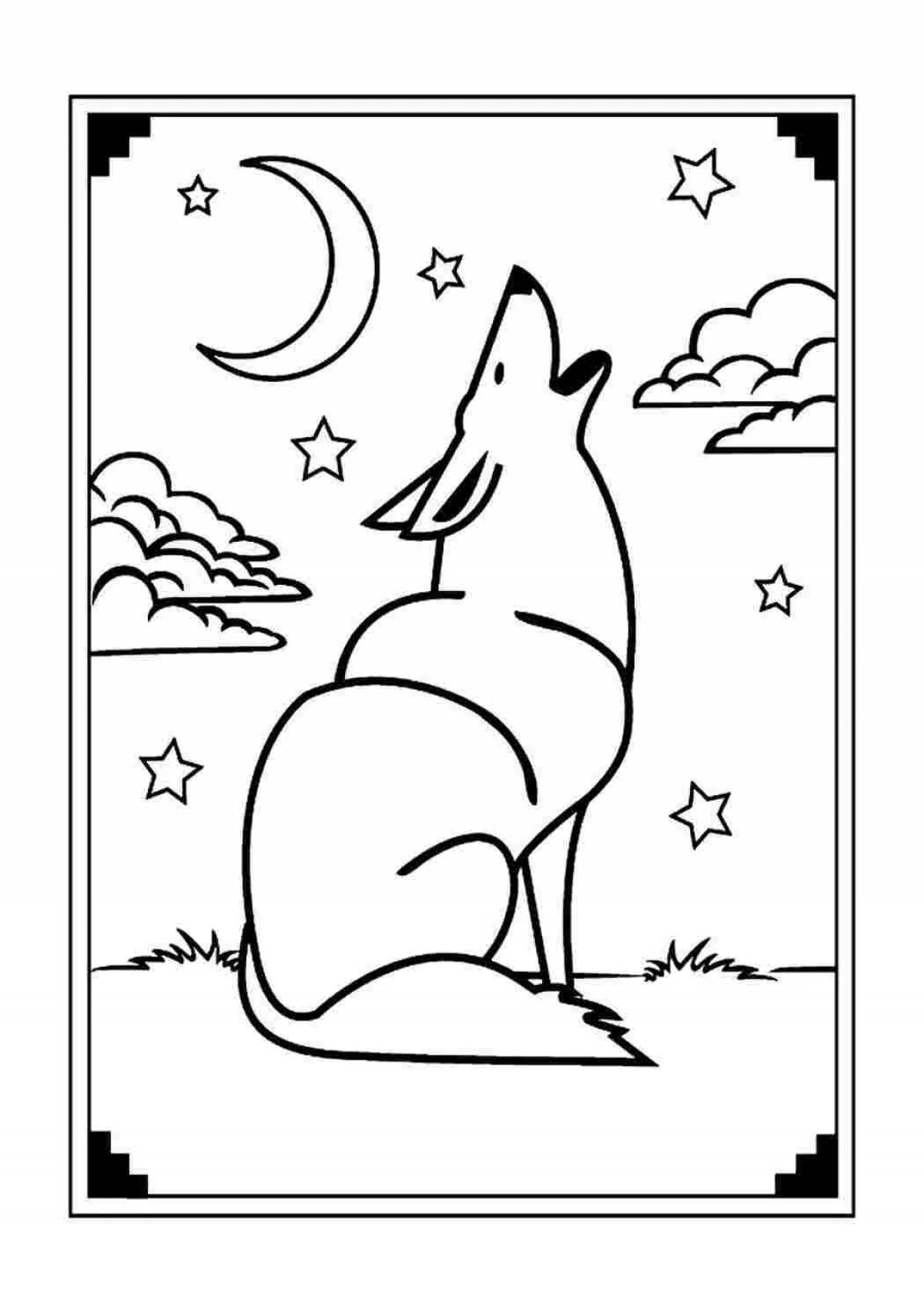 Wolf howling at the moon #9