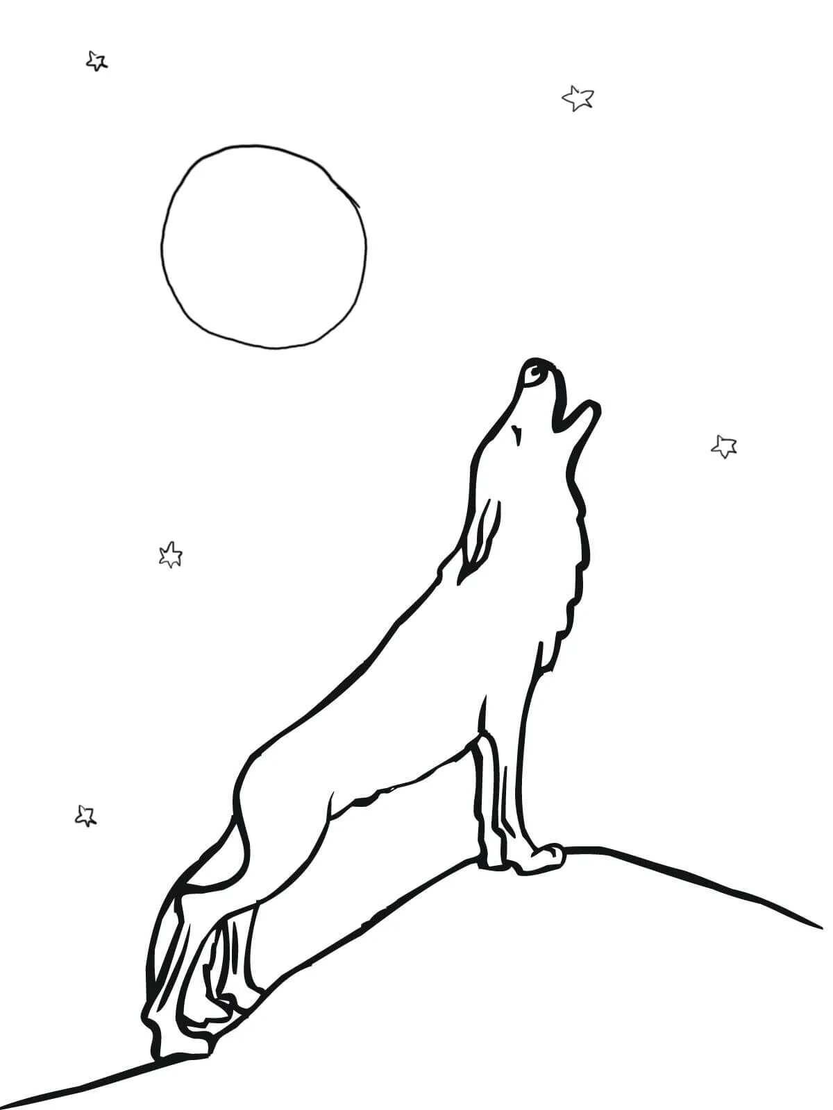 Wolf howling at the moon #12