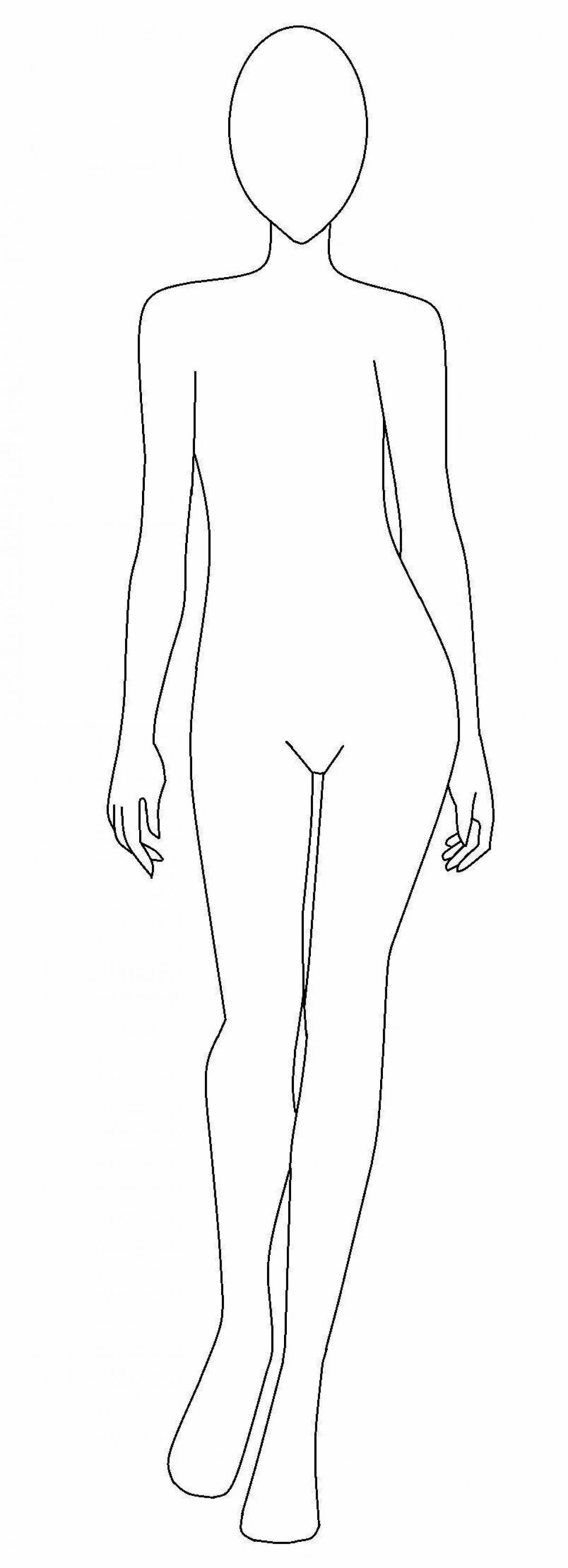 Vivacious coloring page full body woman