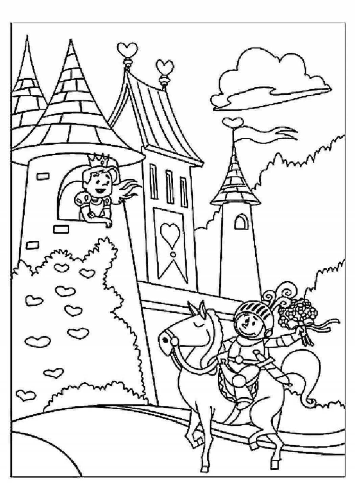 Exalted princess knight and dragon coloring page