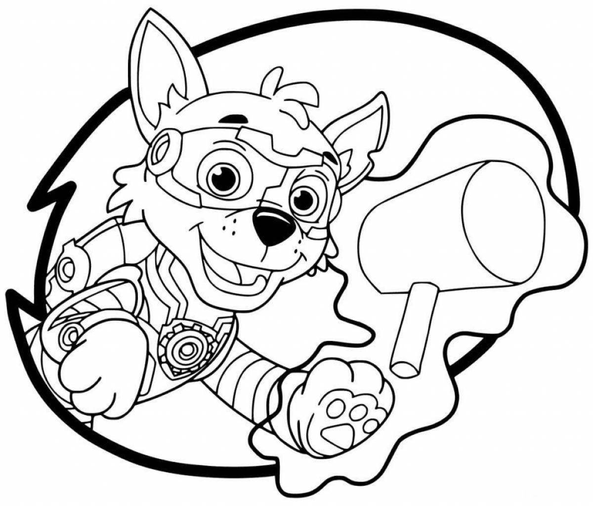 Coloring page funny mega racer paw patrol