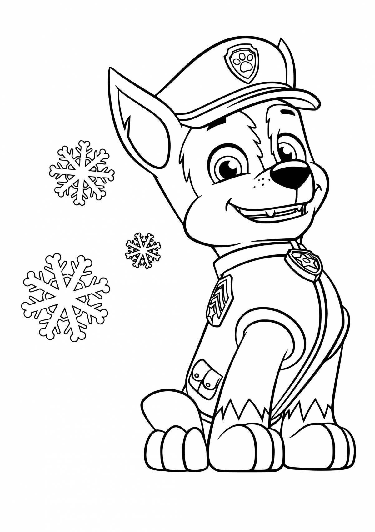 Fun mega racer paw patrol coloring page