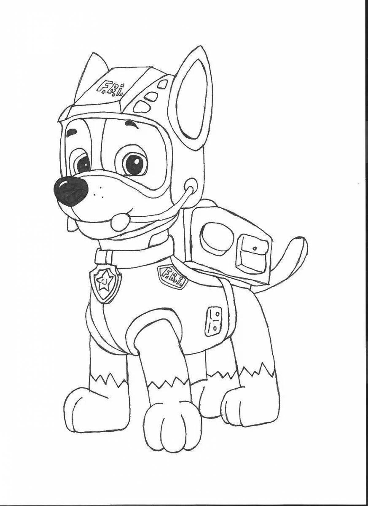 Раскраска очаровательный мегагонщик щенячий патруль