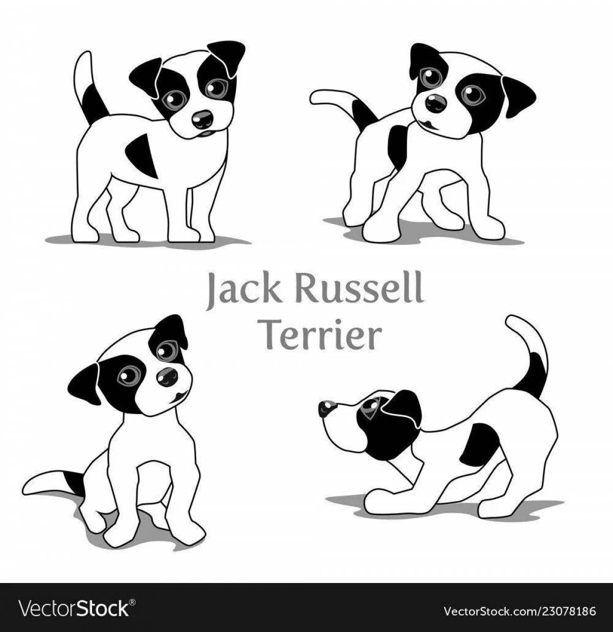 Fearless coloring dog jack russell terrier