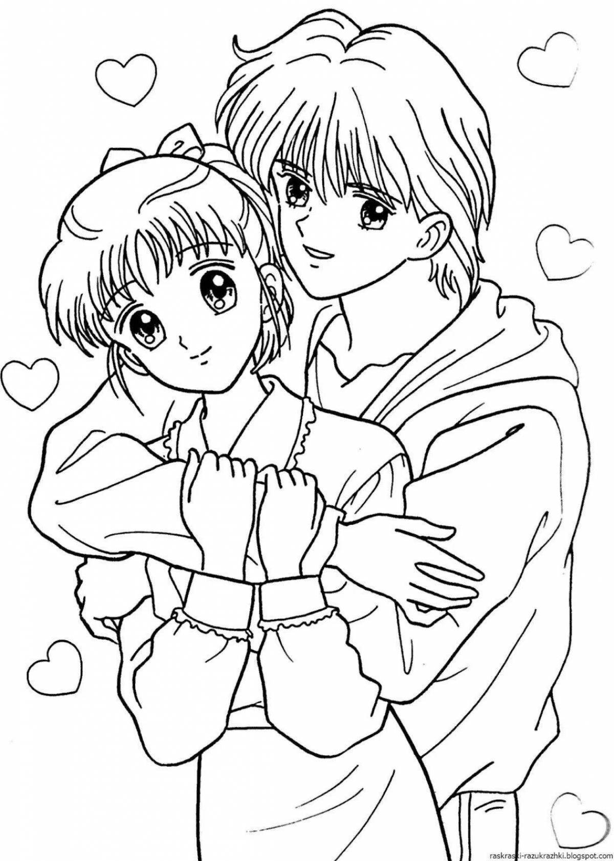 Dynamic anime coloring book for boy and girl