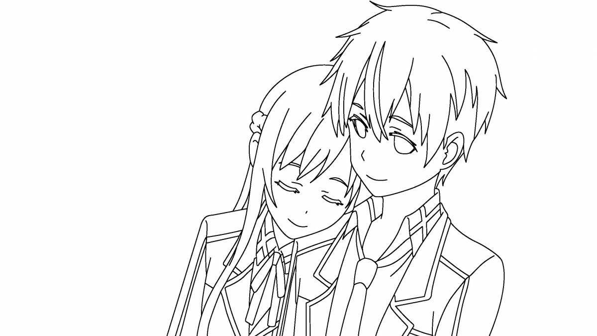 Dazzling anime boys and girls coloring pages