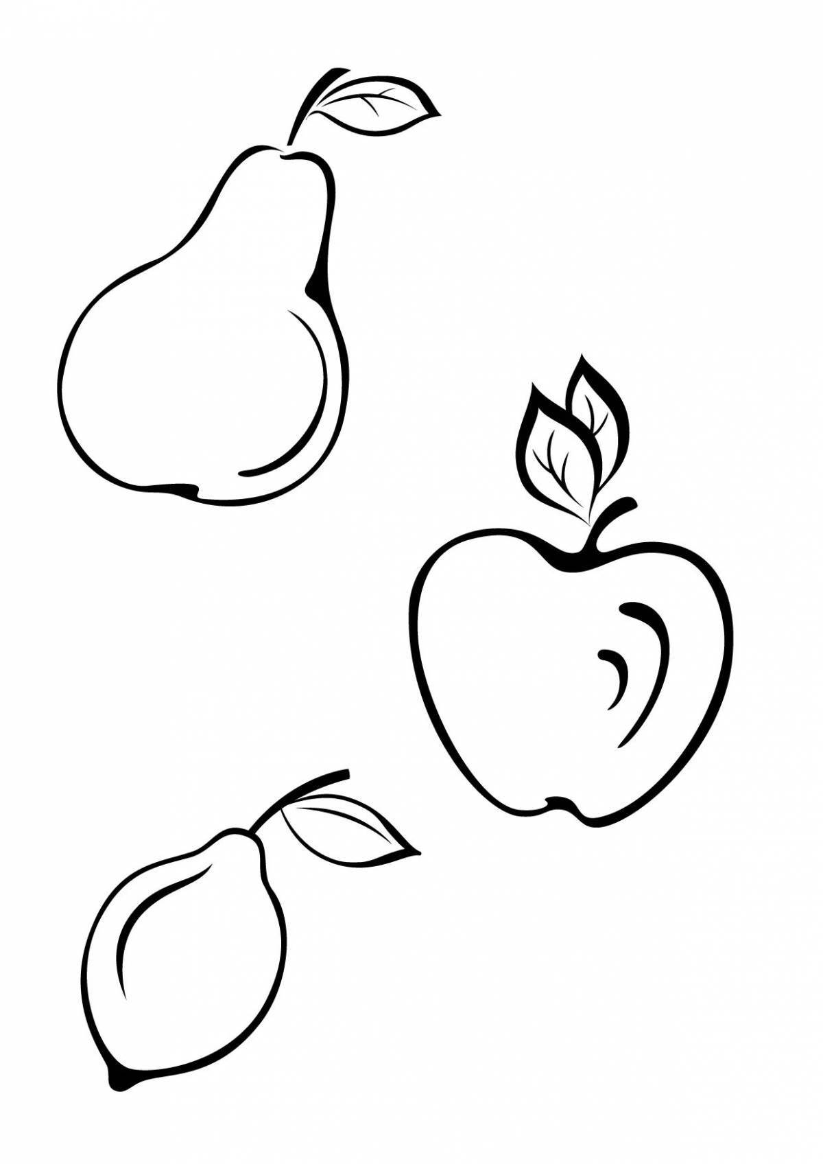 Adorable apple pear coloring page