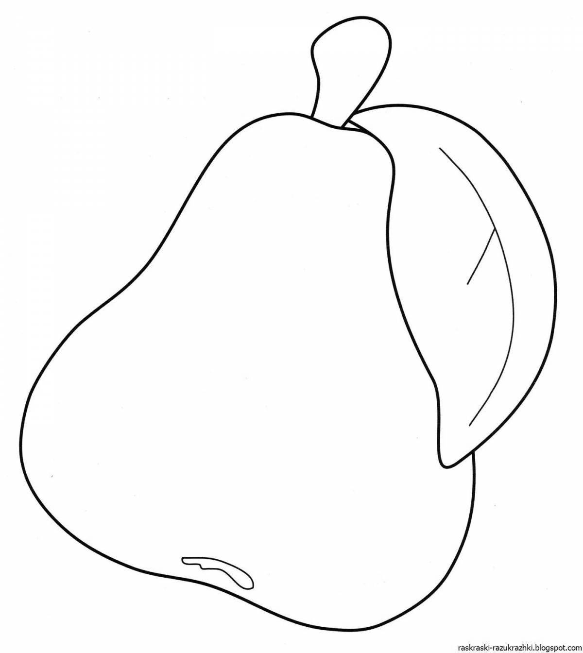 Glowing apple pear coloring page