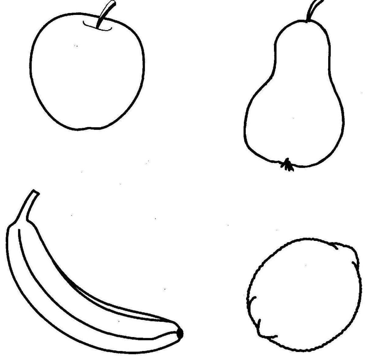 Яблоко груша банан раскраска