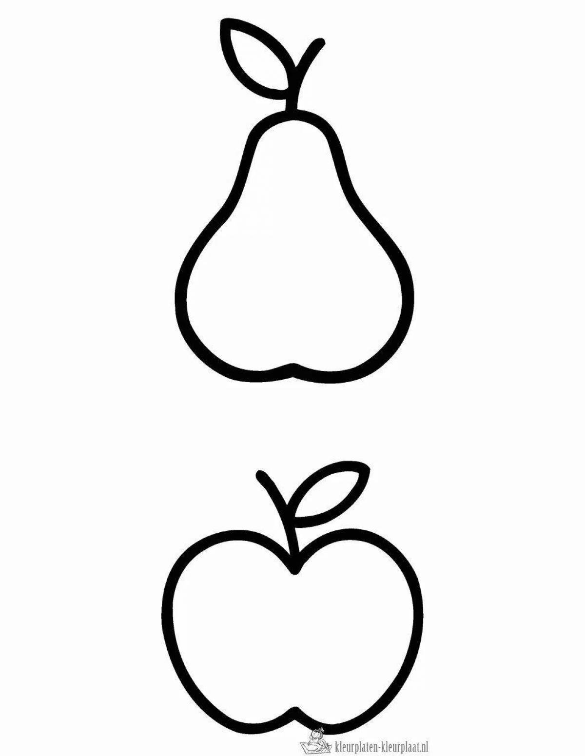 Coloring book festive apple pear